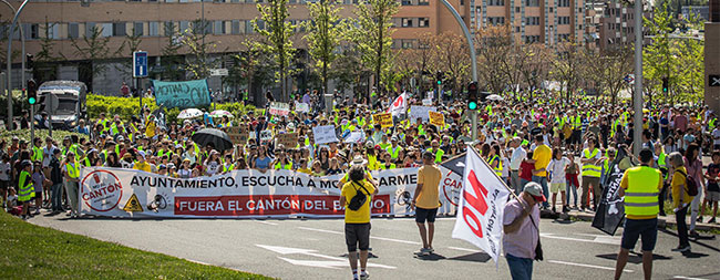 protesta en Montecarmelo por la ubicación de la base de servicios de limpieza